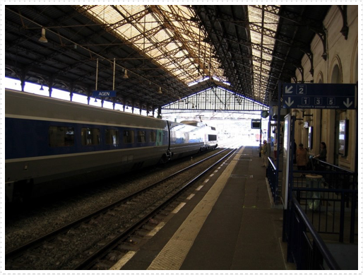 Train station in Agen, France - train Scott and Emily arrived on from Paris, France Train station in Agen, France - train Scott and Emily arrived on from Paris, France