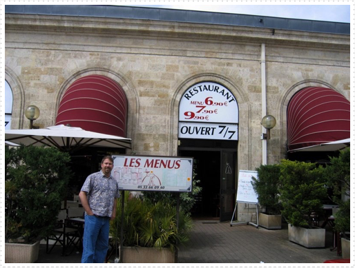 Scott at station restaurant in Agen, France Scott at station restaurant in Agen, France