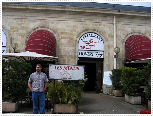 Scott at station restaurant in Agen, France Scott at station restaurant in Agen, France