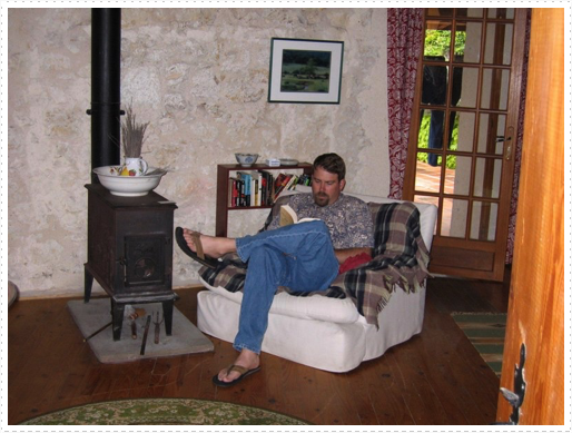 Scott in living room of La Petite Maison Scott in living room of La Petite Maison