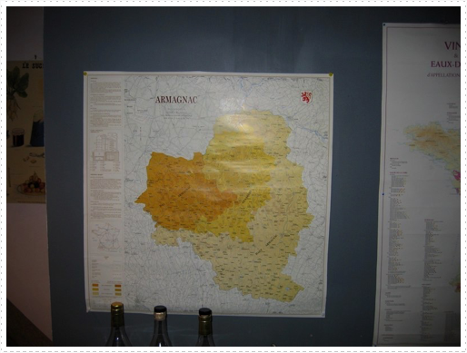 Map of Armagnac region in Chateau de Lassalle Map of Armagnac region in Chateau de Lassalle