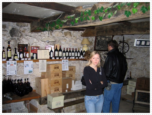 Scott and Emily in tasting room of Chiroulet Scott and Emily in tasting room of Chiroulet