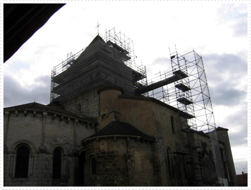 Church in center ville of Mezin, France Church in center ville of Mezin, France
