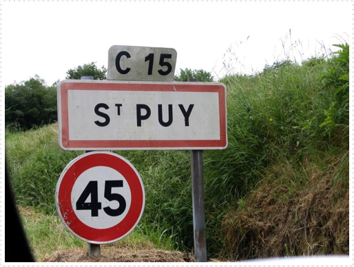 Sign as you enter St. Puy, France Sign as you enter St. Puy, France