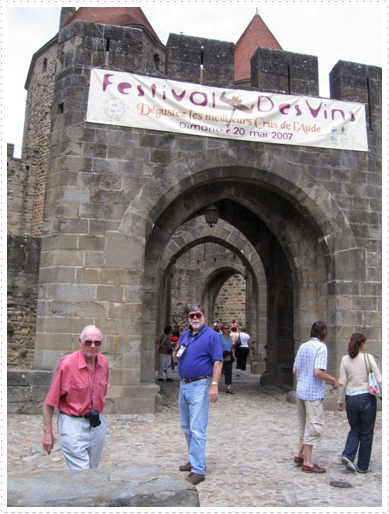 Mike at entrance to Carcassonne, France Mike at entrance to Carcassonne, France