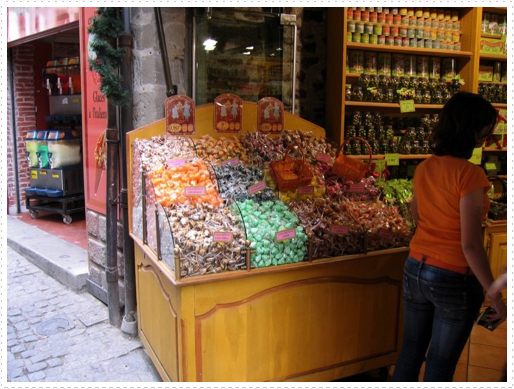 Candy suckers in Carcassonne, France Candy suckers in Carcassonne, France