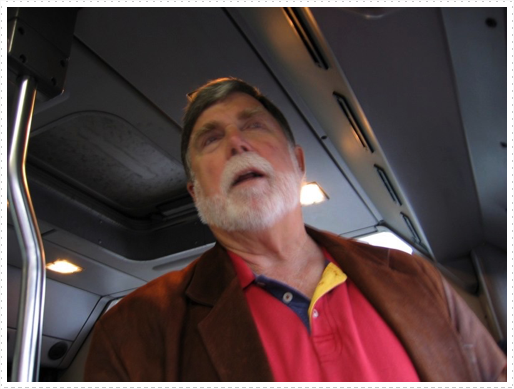 Mike on shuttle bus to plane in Toulouse, France Mike on shuttle bus to plane in Toulouse, France