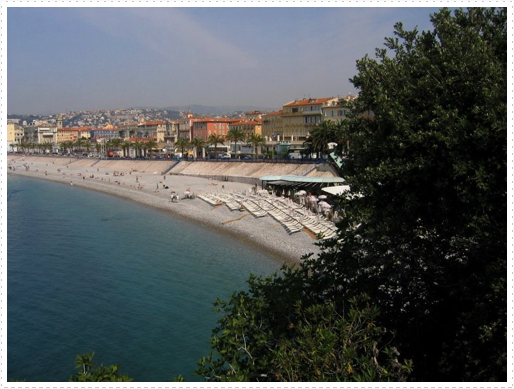 Looking west at Nice, France from east end of bay Looking west at Nice, France from east end of bay