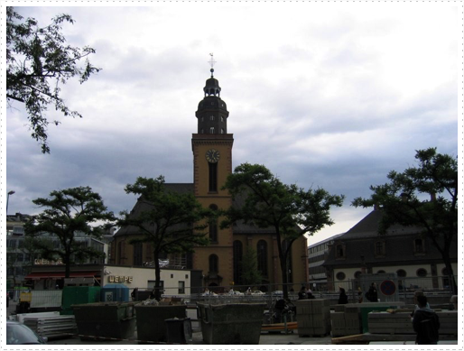 Church just off pedestrian shopping area Church just off pedestrian shopping area