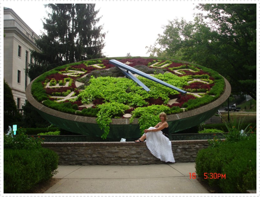 Betz at flower clock by KY State Capitol in Frankfort, KY Betz at flower clock by KY State Capitol in Frankfort, KY