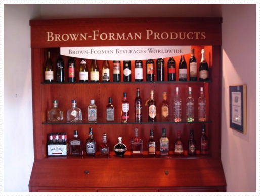 Brown-forman Products on display at Woodford Brown-forman Products on display at Woodford