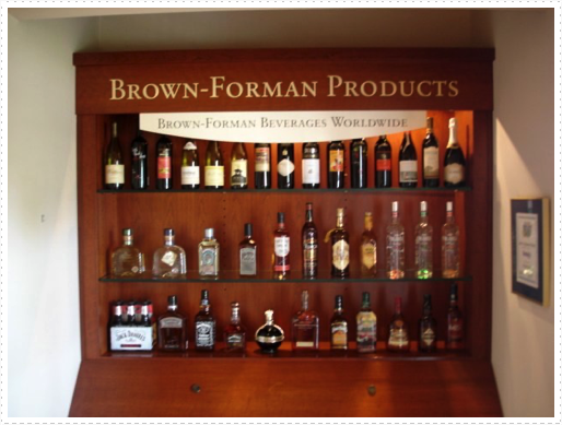 Brown-forman Products on display at Woodford Brown-forman Products on display at Woodford
