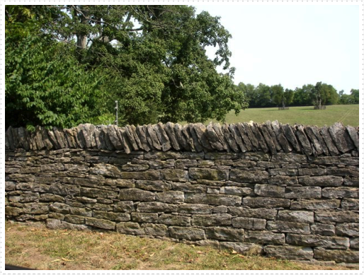 Rock wall on Old Frankfort Pike Road Rock wall on Old Frankfort Pike Road