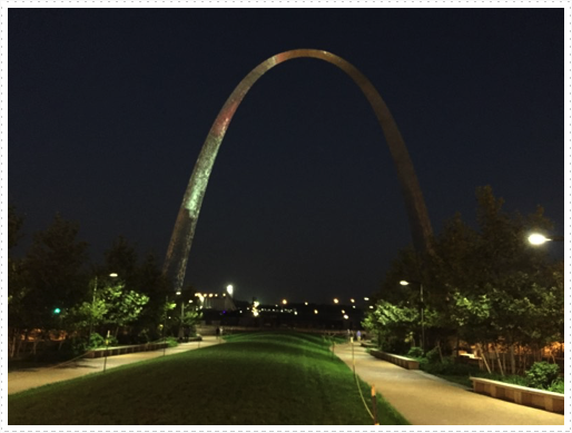 Freedom Arch at night, St. Louis, MO