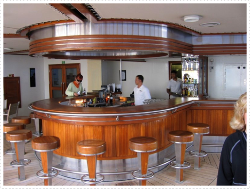 Restaurant by pool on The World cruise ship Restaurant by pool on The World cruise ship