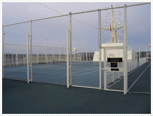 Full size tennis court on The World cruise ship Full size tennis court on The World cruise ship