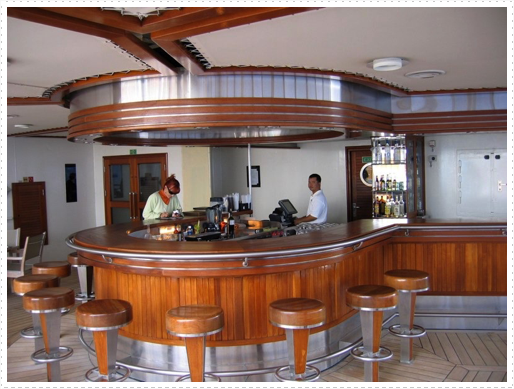 Restaurant by pool on The World cruise ship Restaurant by pool on The World cruise ship